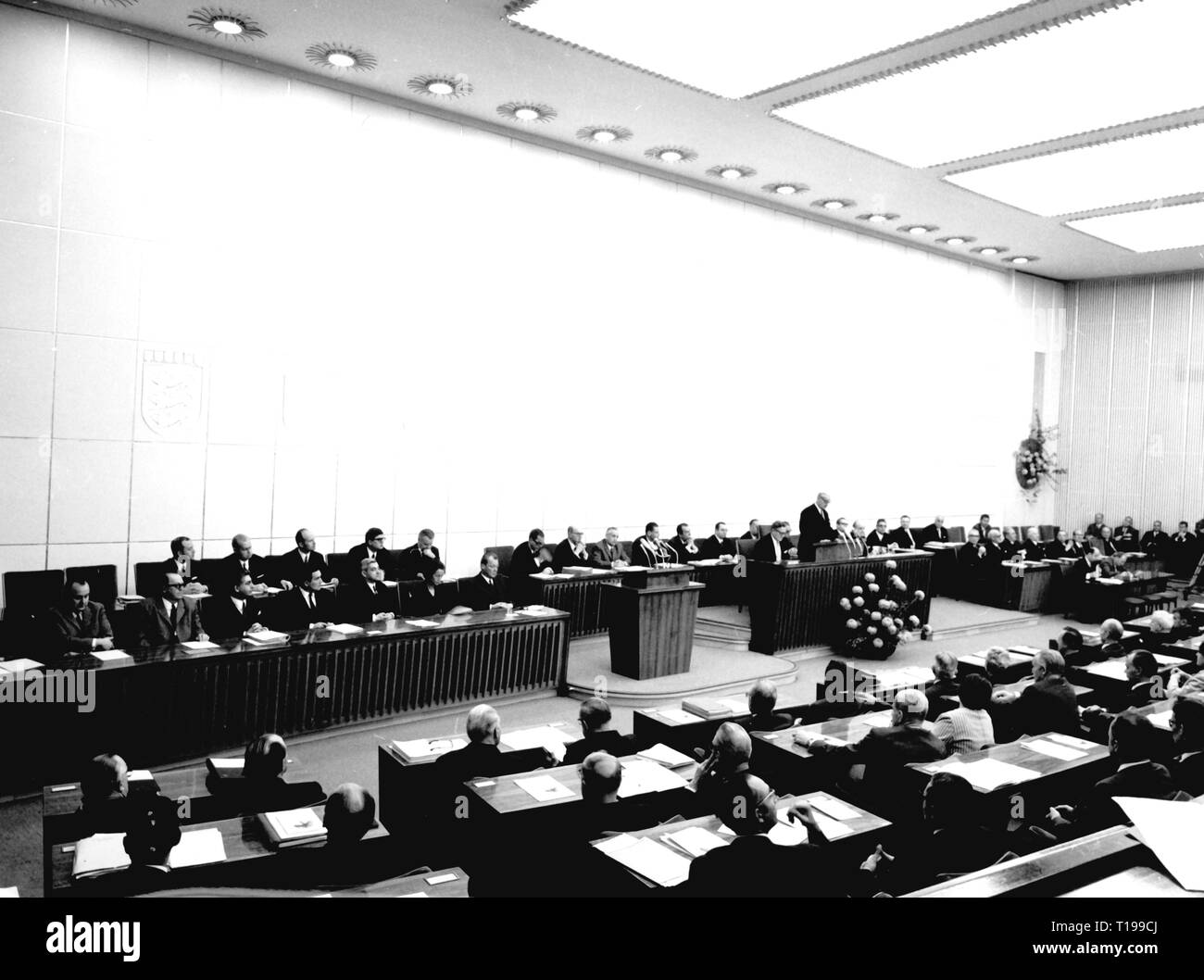 politics, parliament, Germany, Bundesrat, session, Bundeshaus, Bonn, 1969, Additional-Rights-Clearance-Info-Not-Available Stock Photo
