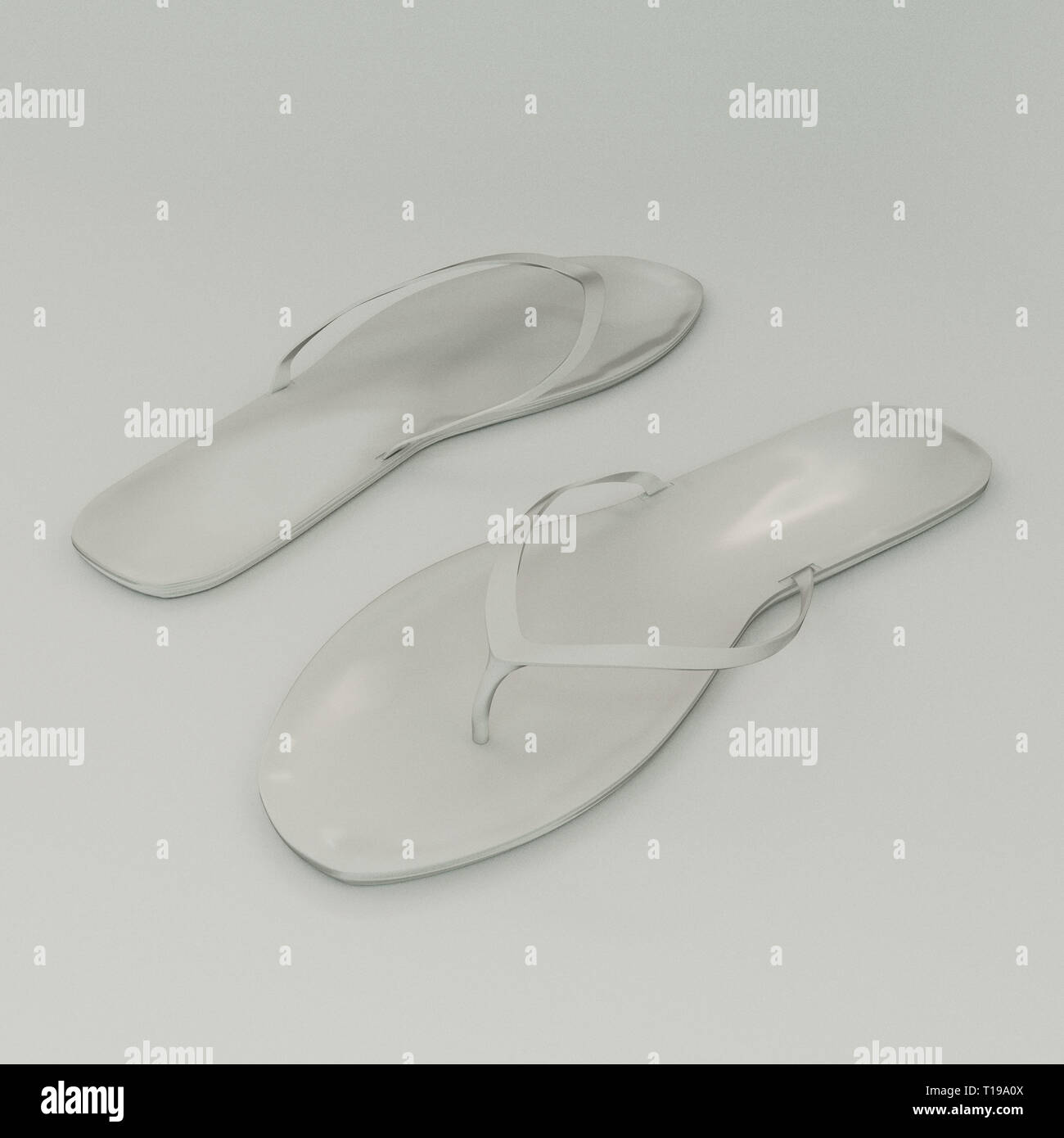flip flops isolated on white background 3d illustration Stock Photo - Alamy