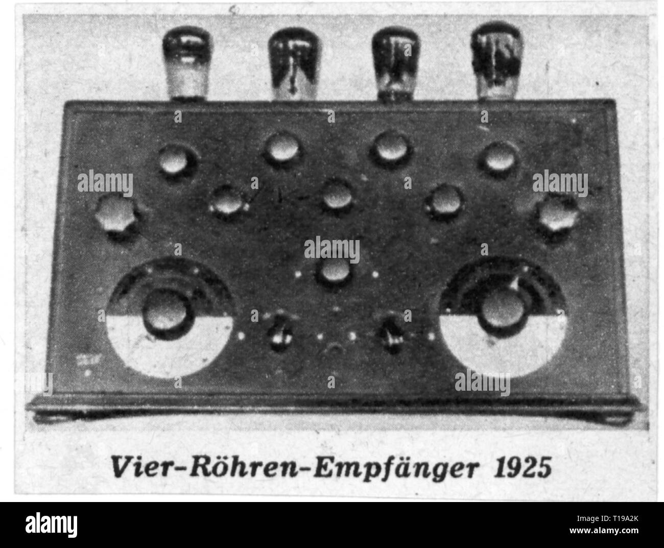 broadcast, radio, radio sets, radio receiver with four tubes, Germany, 1925, Additional-Rights-Clearance-Info-Not-Available Stock Photo