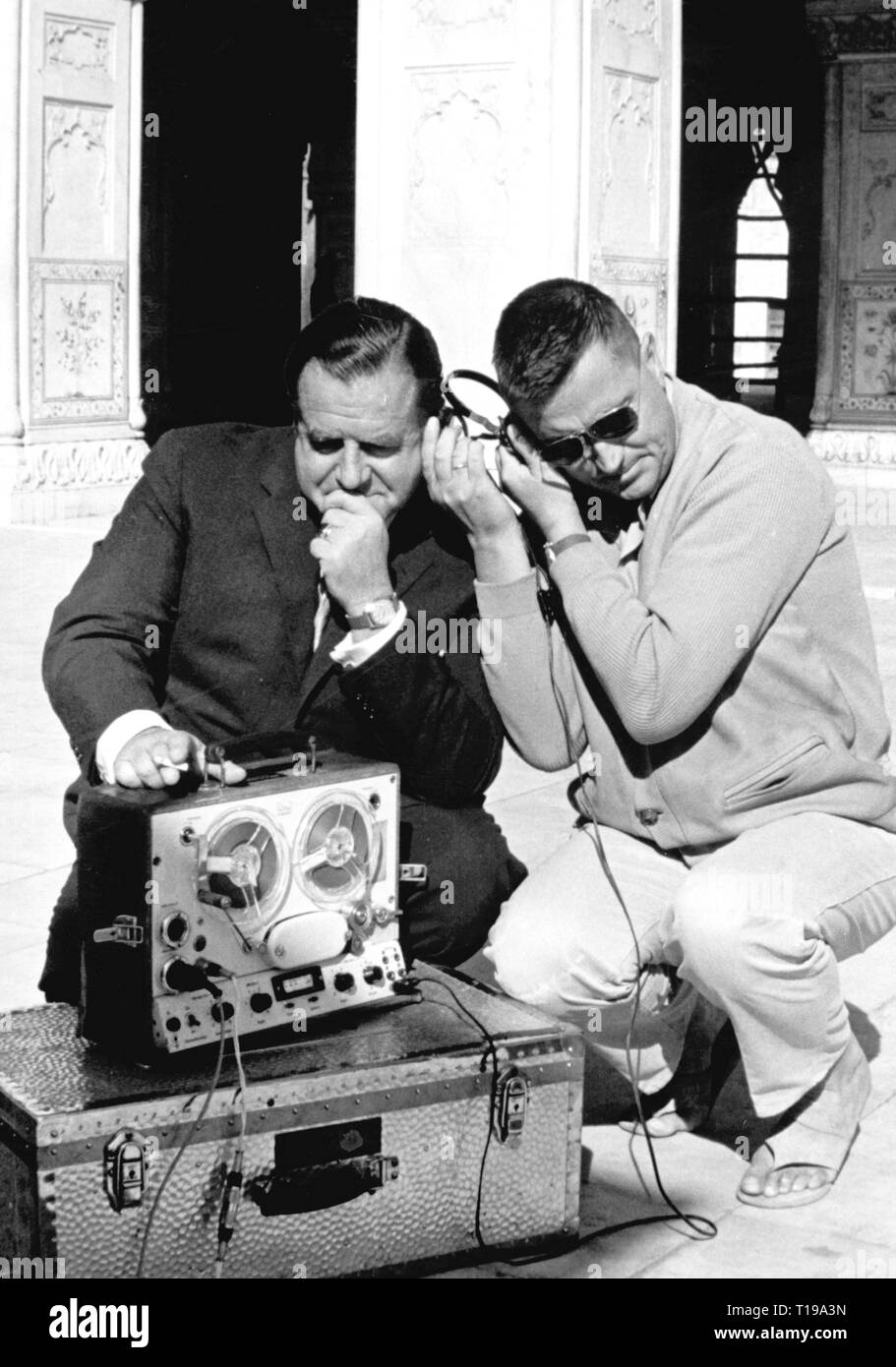 technics, consumer electronics, tape recorder, two men are listening to a  recording, 1950s, Additional-Rights-Clearance-Info-Not-Available Stock  Photo - Alamy