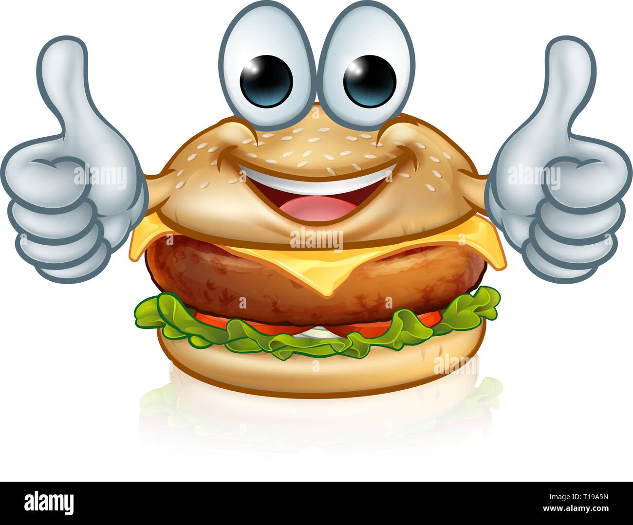 Burger Food Cartoon Character Mascot Stock Vector