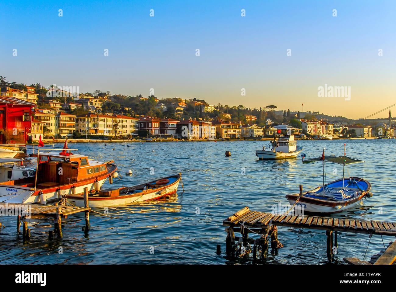 Istanbul, Turkey, 17 April 2009: Bosphorus Mansions, Cengelkoy Stock Photo