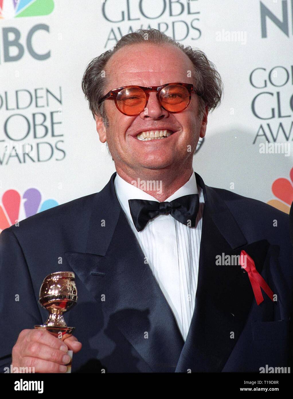 LOS ANGELES, CA - January 18, 1998: Actor JACK NICHOLSON at the Golden Globe Awards where he won Best Actor award for Movie Comedy for 'As Good As It Gets.' Stock Photo