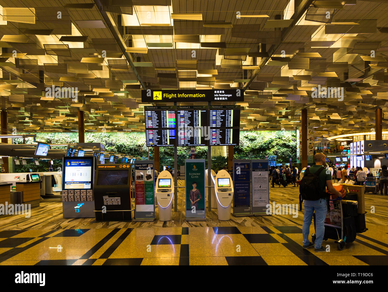 Interior of departures, Singapore airport Stock Photo