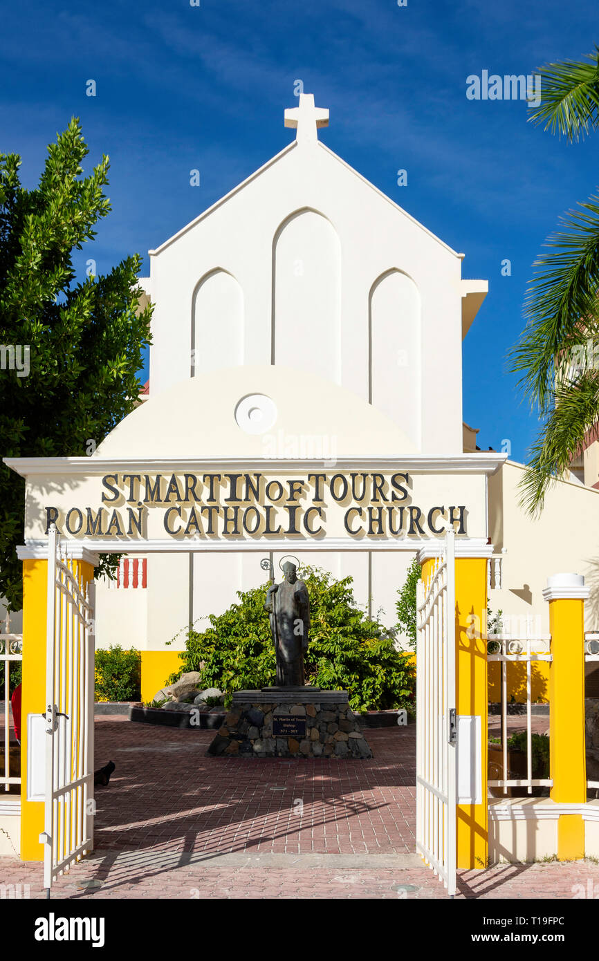 St Martin of Tours Roman Catholic Church, The Boardwalk, Philipsburg, St Maarten, Saint Martin, Lesser Antilles, Caribbean Stock Photo