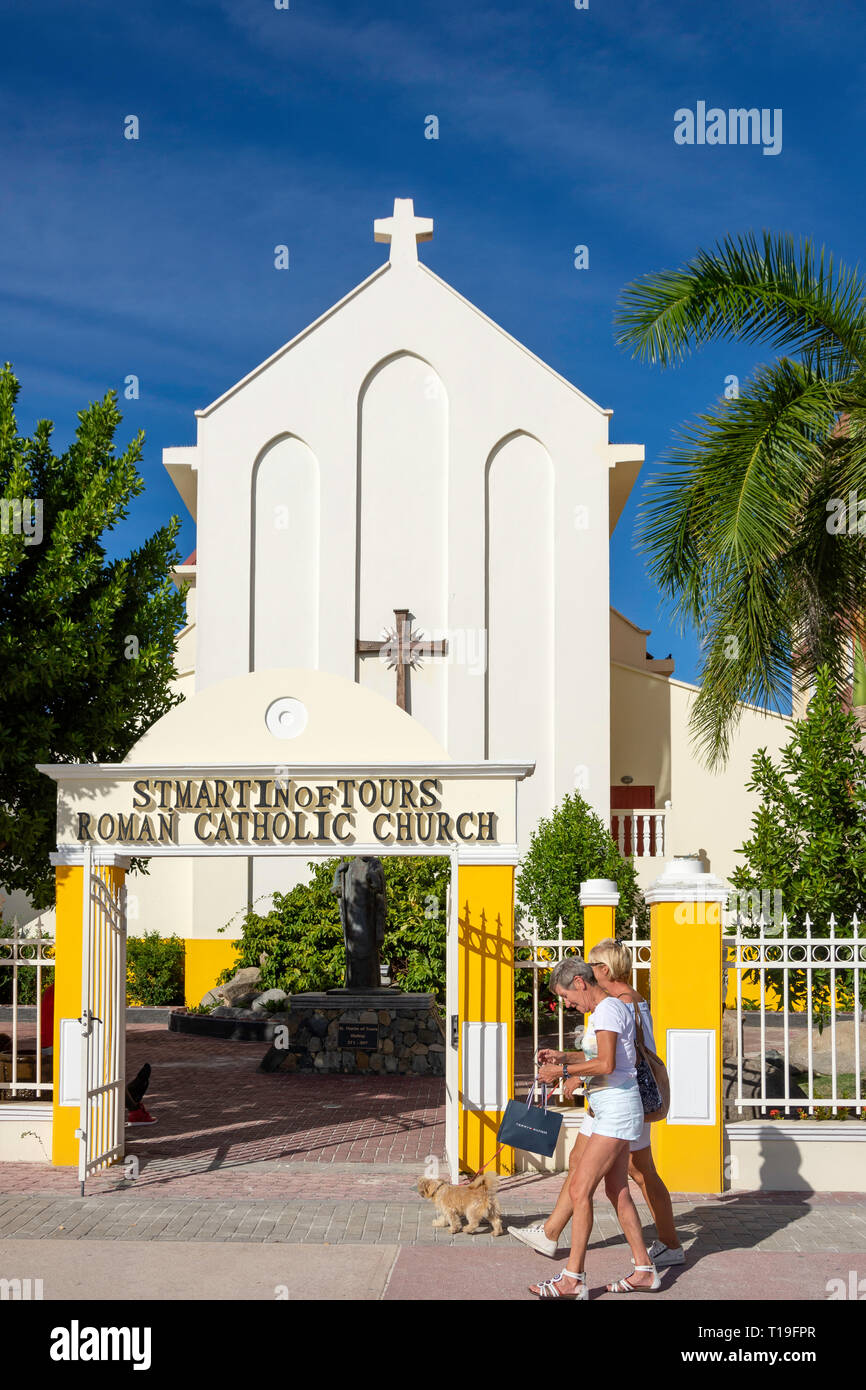 St Martin of Tours Roman Catholic Church, The Boardwalk, Philipsburg, St Maarten, Saint Martin, Lesser Antilles, Caribbean Stock Photo