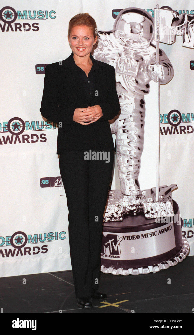 LOS ANGELES, CA - September 10, 1998: Former Spice Girl GERI HALLIWELL at the MTV Video Music Awards in Los Angeles. Stock Photo