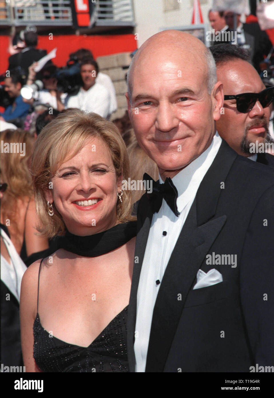 LOS ANGELES, CA - September 14, 1998:  Actor PATRICK STEWART & fiancŽe WENDY NEUSS at the Emmy Awards in Los Angeles. Stock Photo