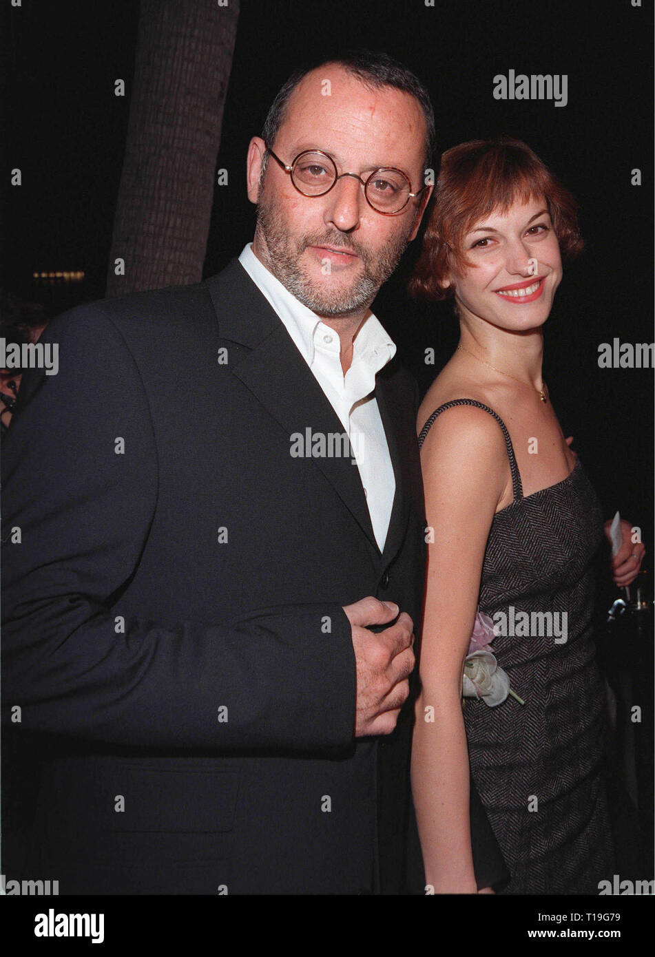 LOS ANGELES, CA - September 24, 1998:  French actor JEAN RENO & wife at the US premiere of his new movie, 'Ronin.' Stock Photo