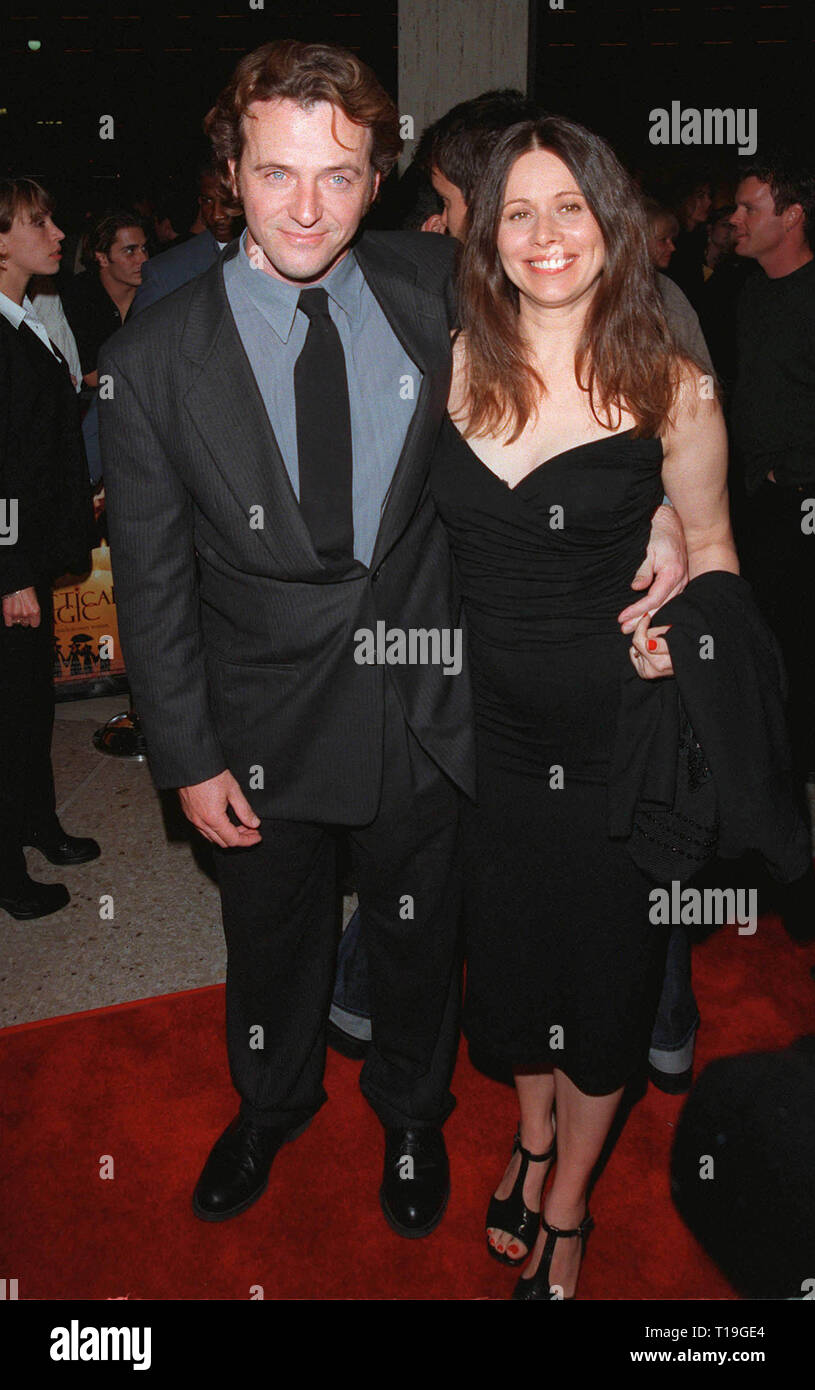 LOS ANGELES, CA - October 13, 1998:  Actor AIDAN QUINN & wife Elizabeth Bracco at the Los Angeles premiere of 'Practical Magic' in which he stars with Sandra Bullock, Nicole Kidman & Stockard Channing. Stock Photo