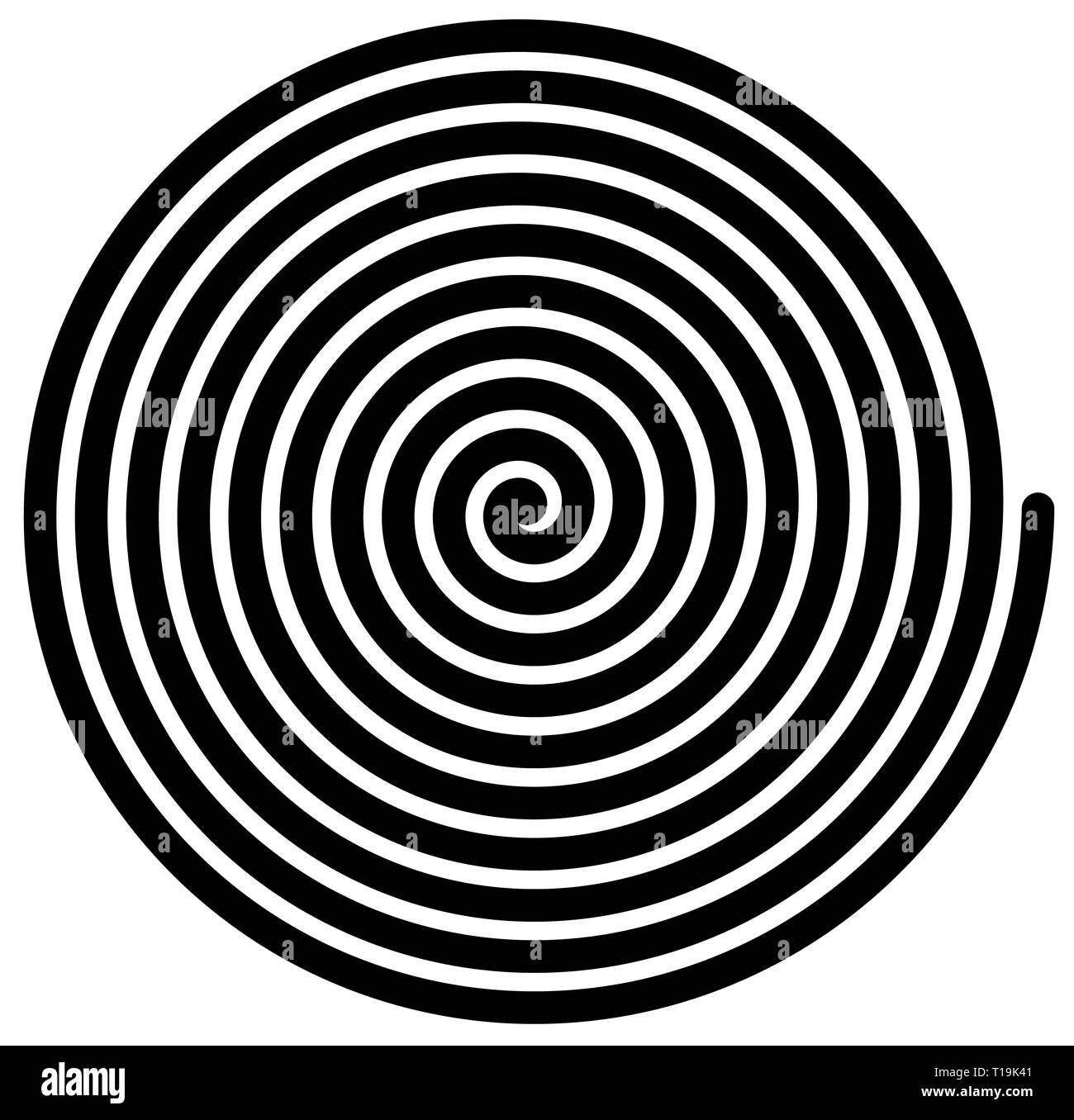 Vector Black And White Archimedean Spiral Line Design