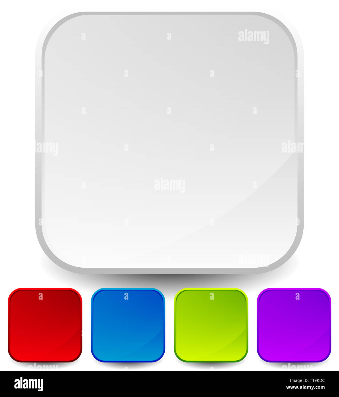 Vector illustration of empty icon backgrounds, rounded squares with ...