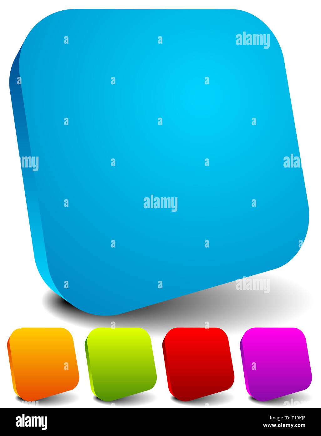 Round squares with empty space. Set of five colors Stock Photo - Alamy