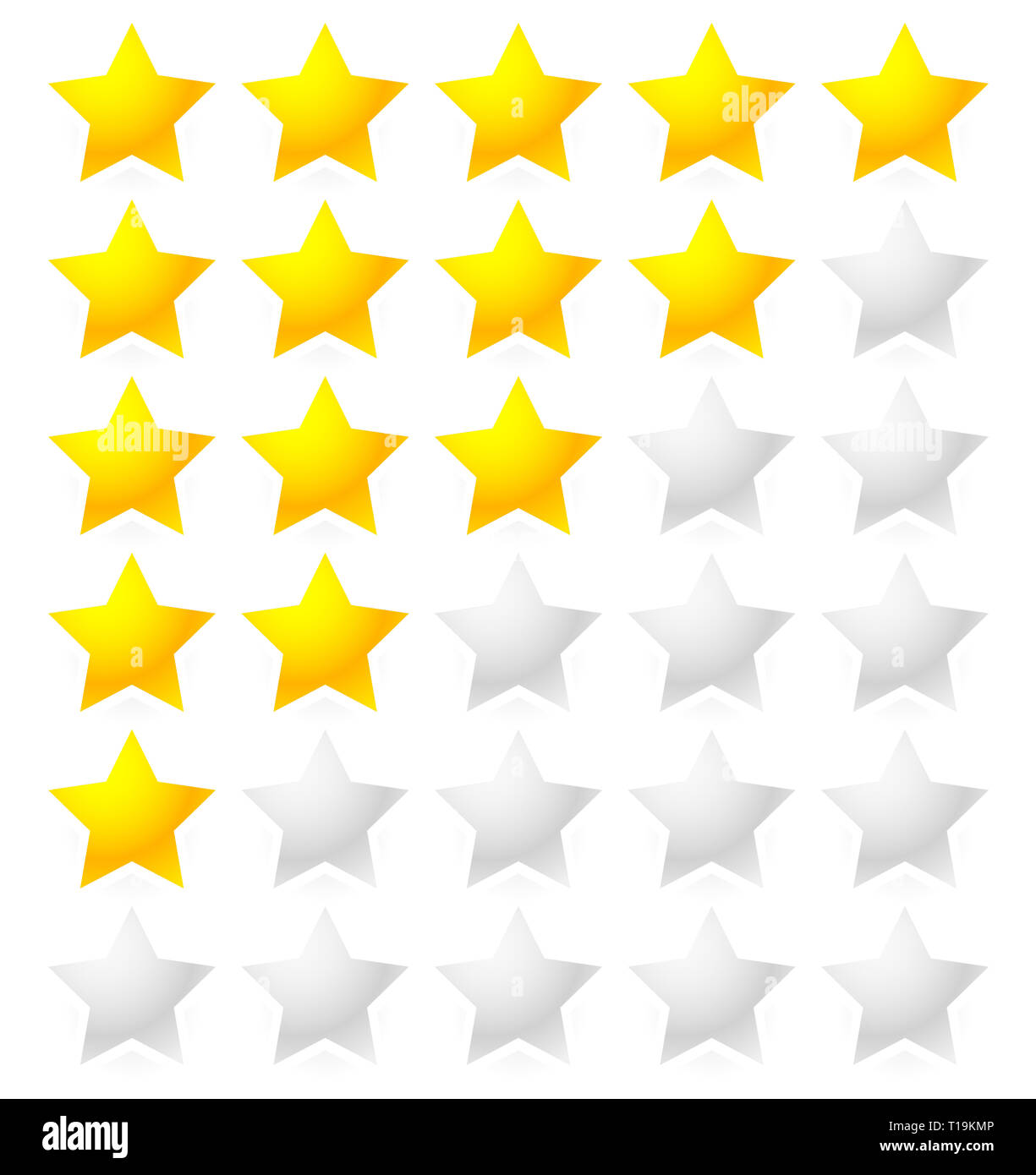 Eps 10 Vector Illustration Of 5 Star Rating System Star Rating Vector With Bright Star Shapes Isolated On White Appraisal Evaluation Feedback Stock Photo Alamy