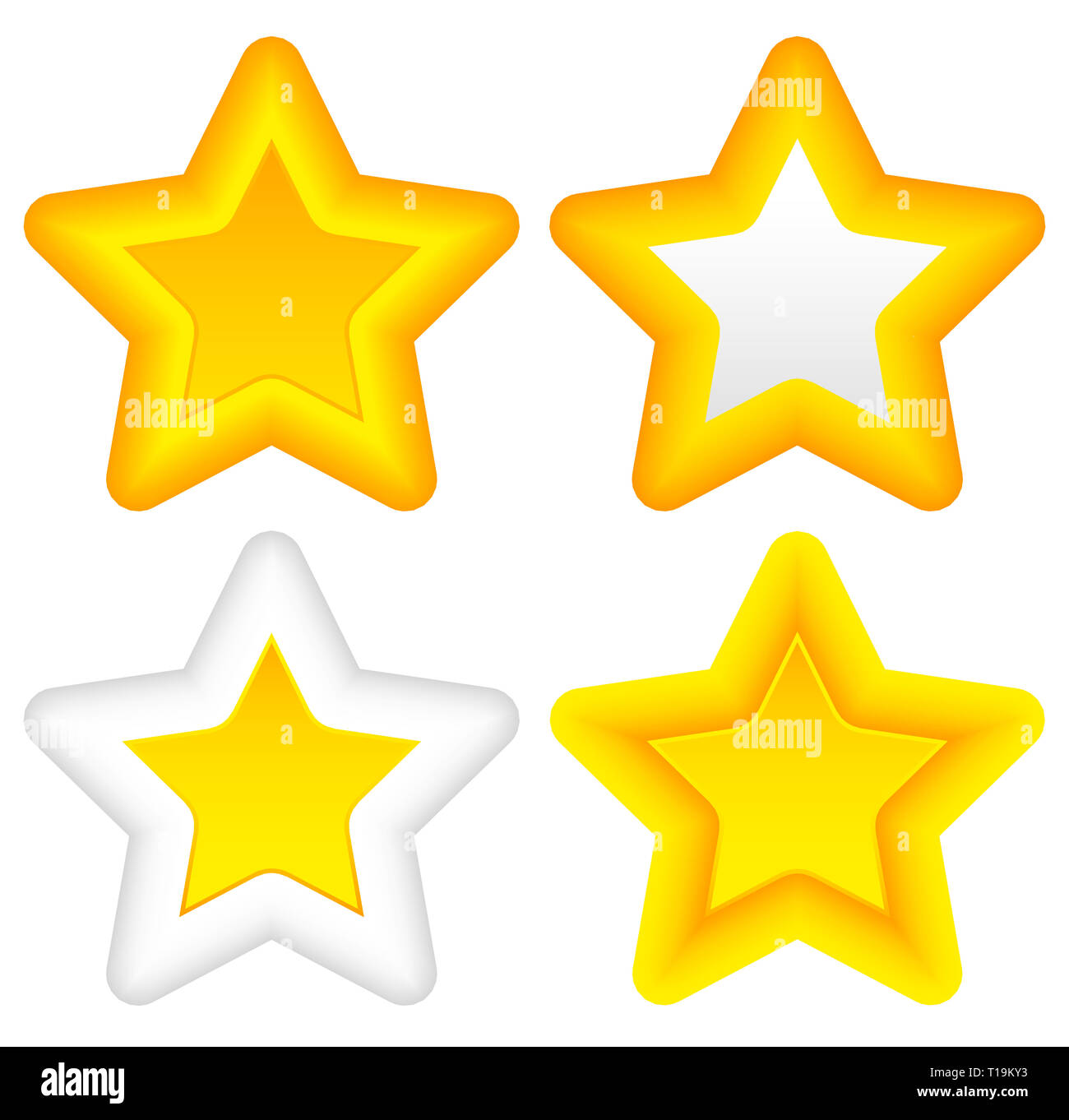 Five pointed gold stars Cut Out Stock Images & Pictures - Alamy