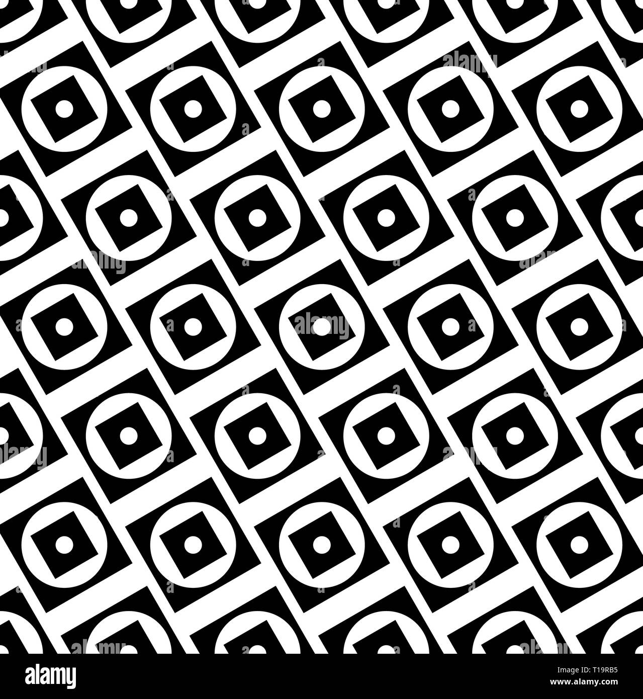 Pattern with circles and squares. Repeatable. Vector illustration Stock ...