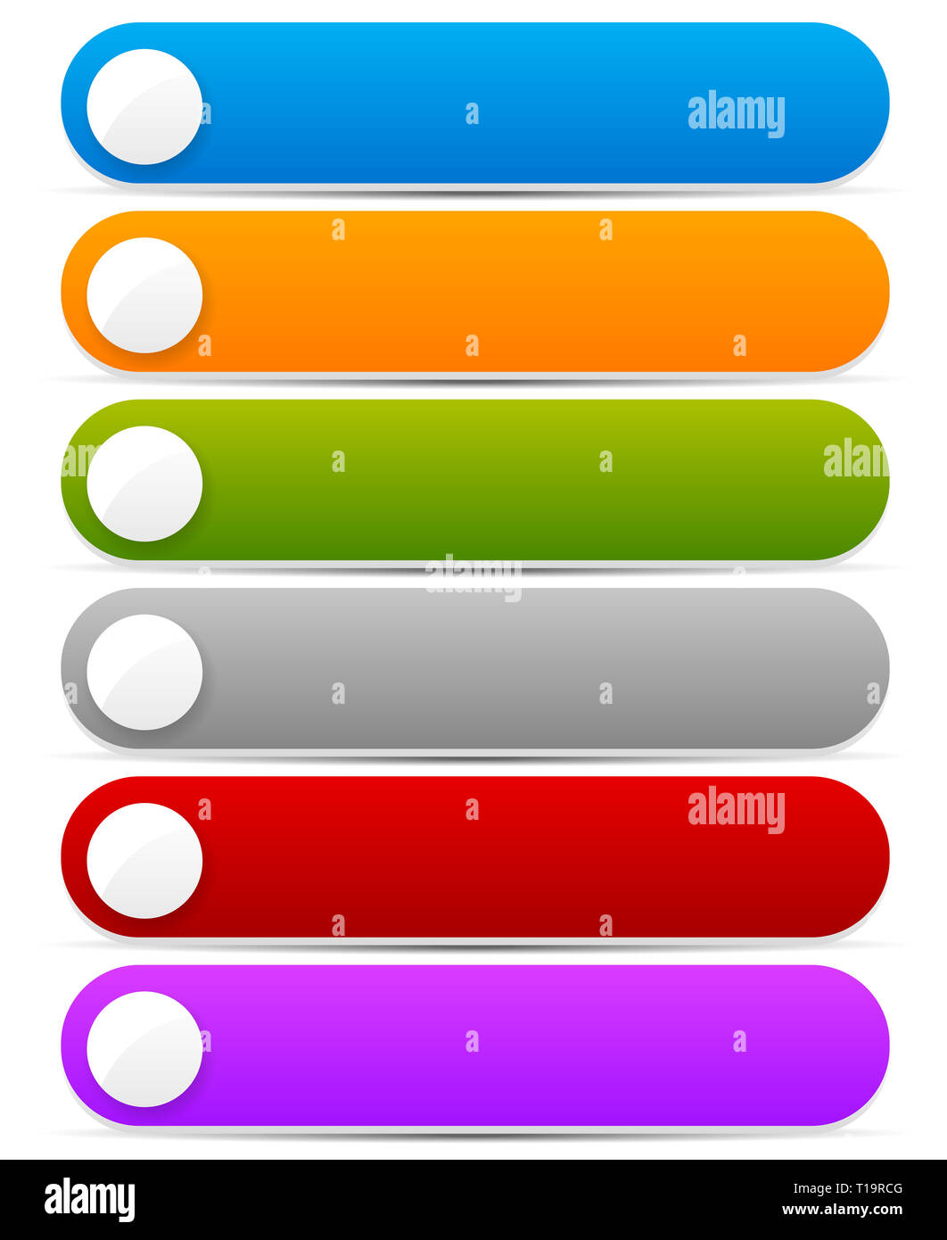 Set of bright, colorful oblong design elements. Vector graphics Stock ...