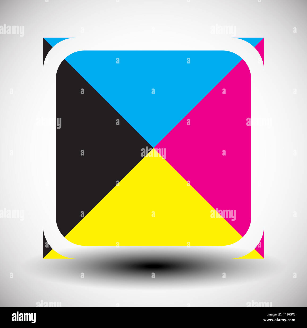 Cmyk concept graphics. Simple icon for press, prepress, printing, DTP ...