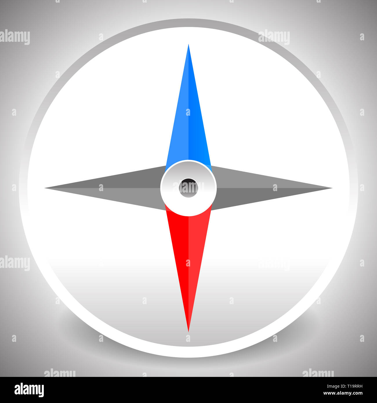Compass icon, dial of a compass with 4way pointers. Vector Stock Photo