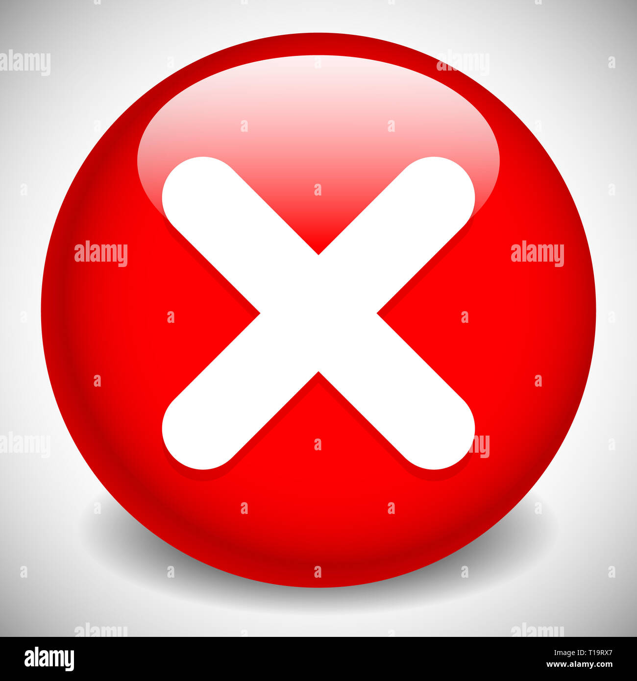 X Shape Over White. Delete, Remove, Cancel Symbol. Royalty Free