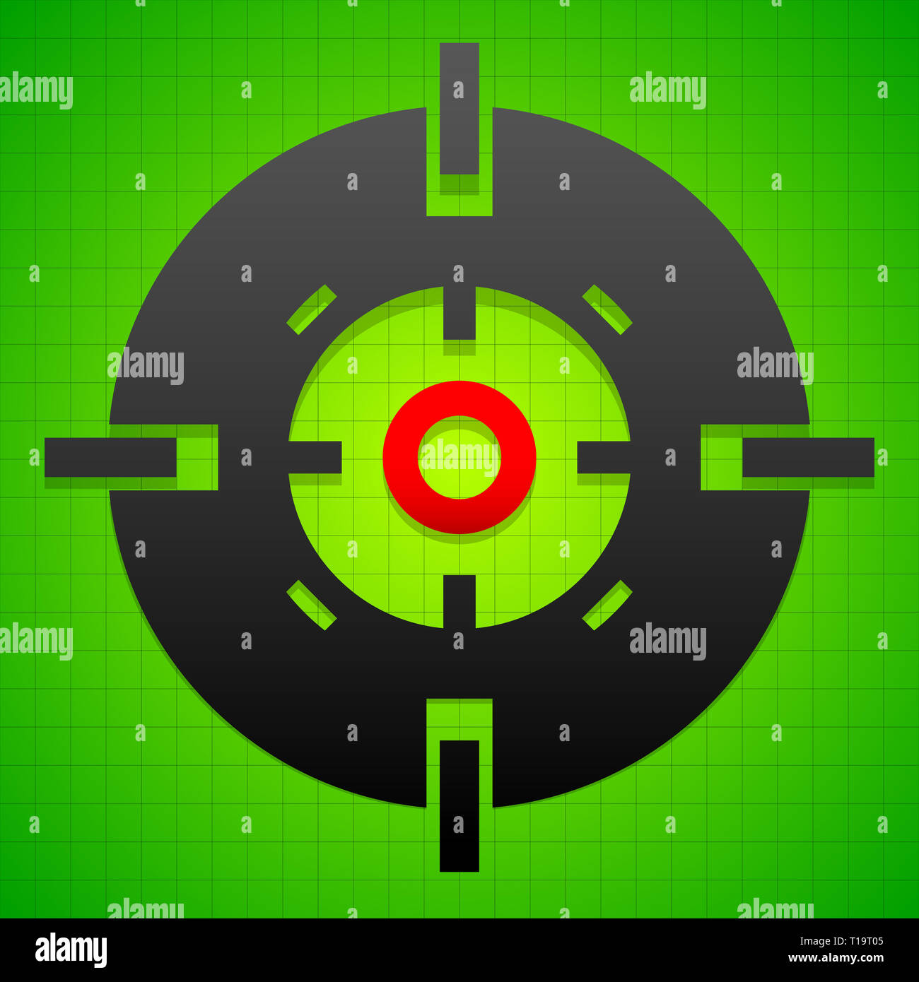 Targetmark, crosshair, reticle on green gridded background Stock Photo ...