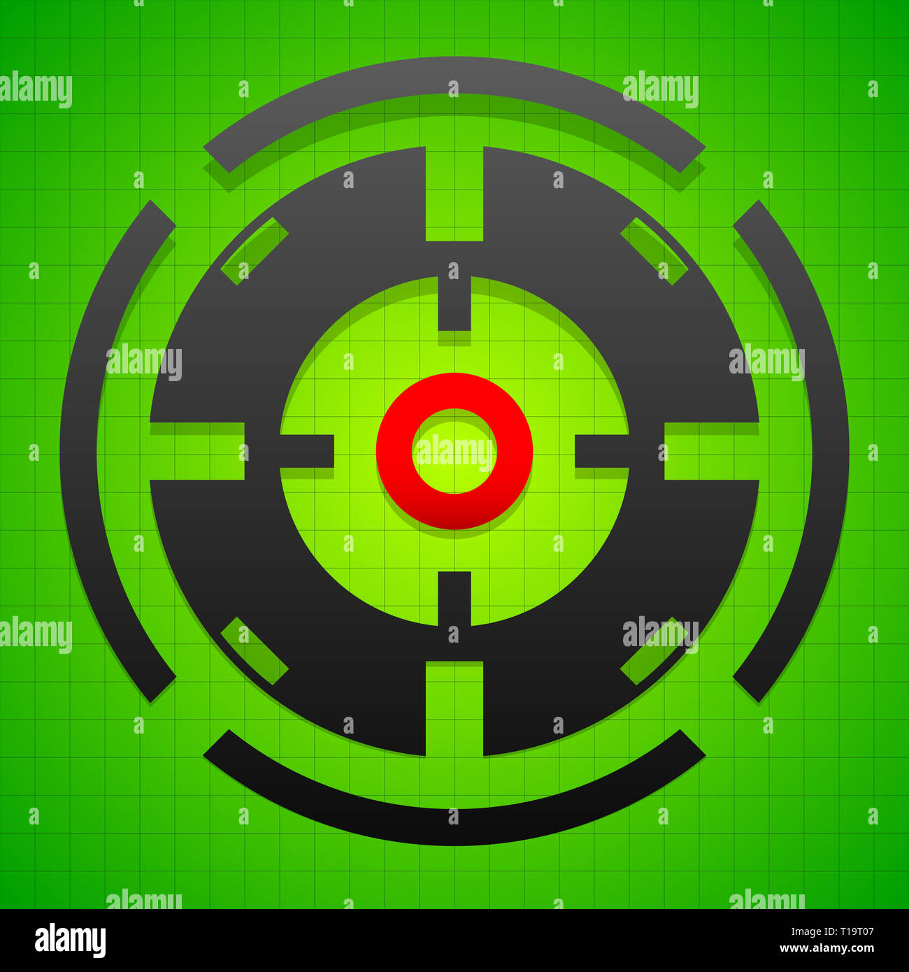 Targetmark, crosshair, reticle on green gridded background Stock Photo ...