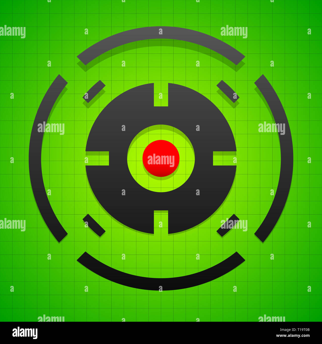 Targetmark, crosshair, reticle on green gridded background Stock Photo ...