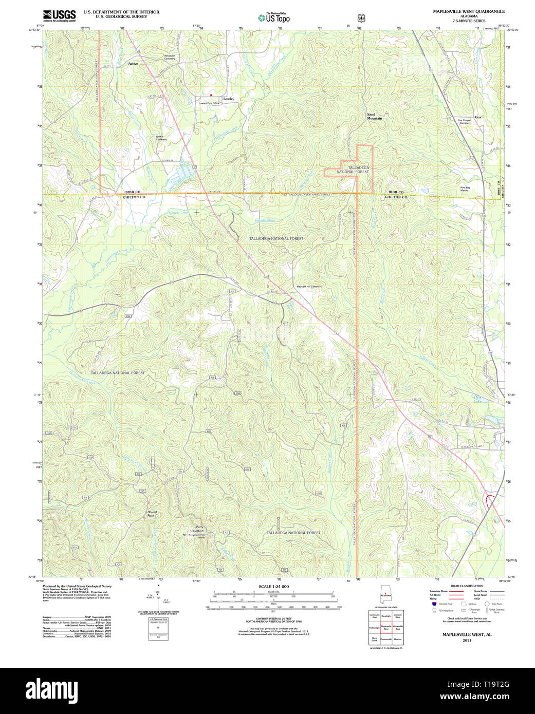 USGS TOPO Map Alabama AL Maplesville West 20110927 TM Stock Photo Alamy