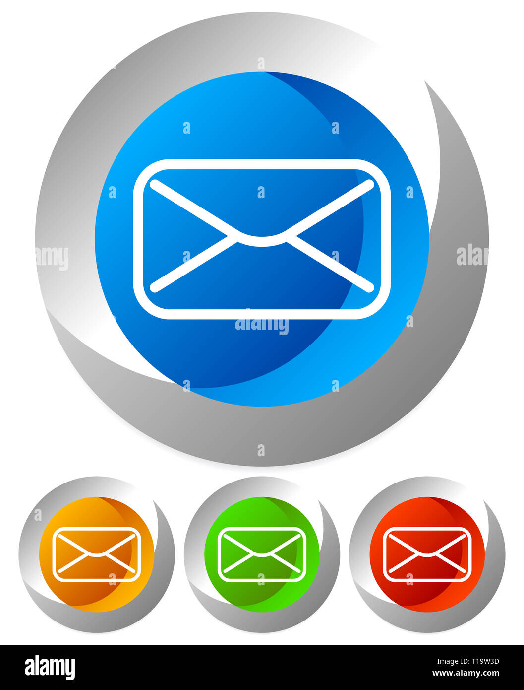 Icons with email, envelope or letter symbol, eps10 Stock Photo - Alamy