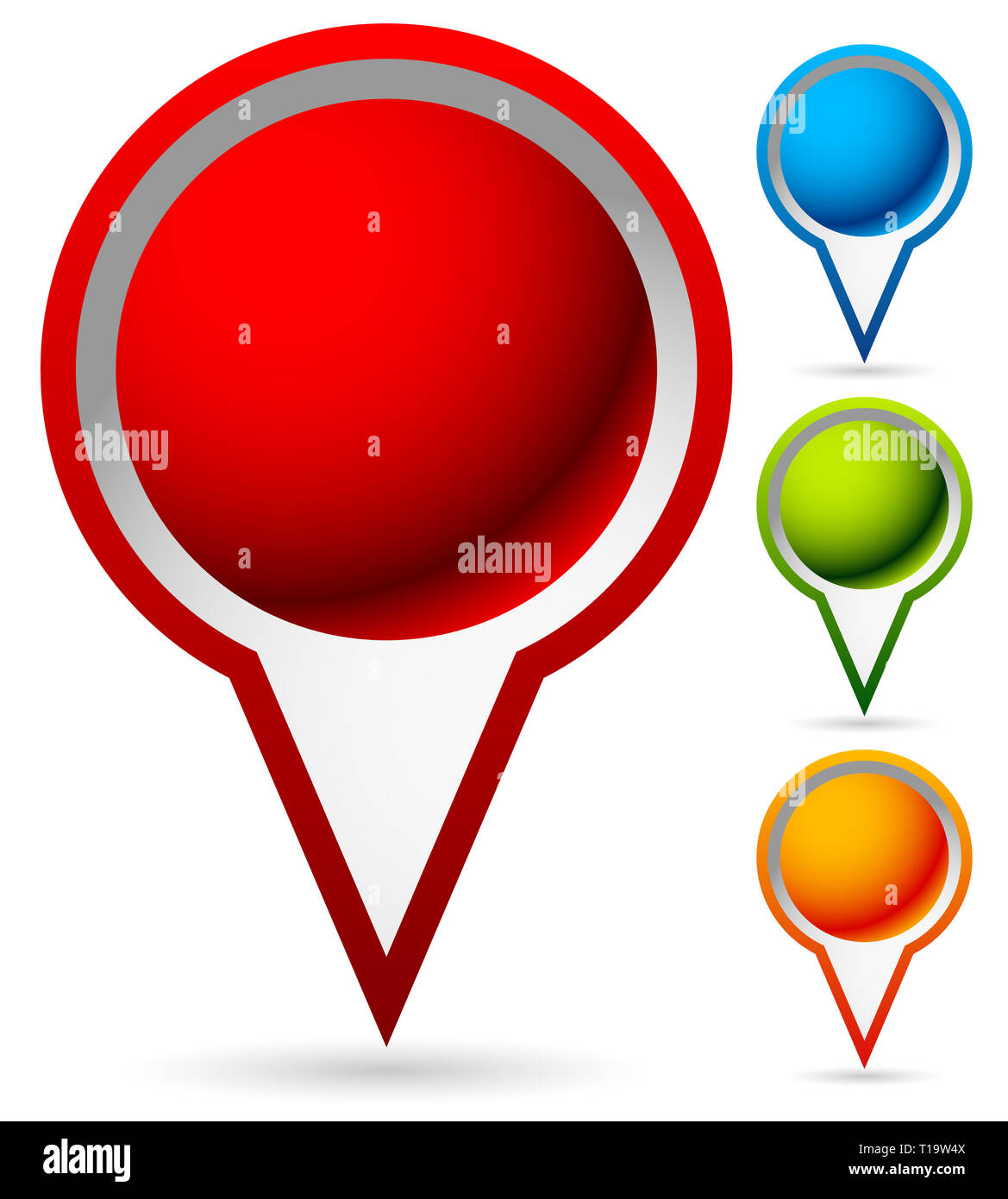 Set of colorful map markers, map pins Stock Photo Alamy