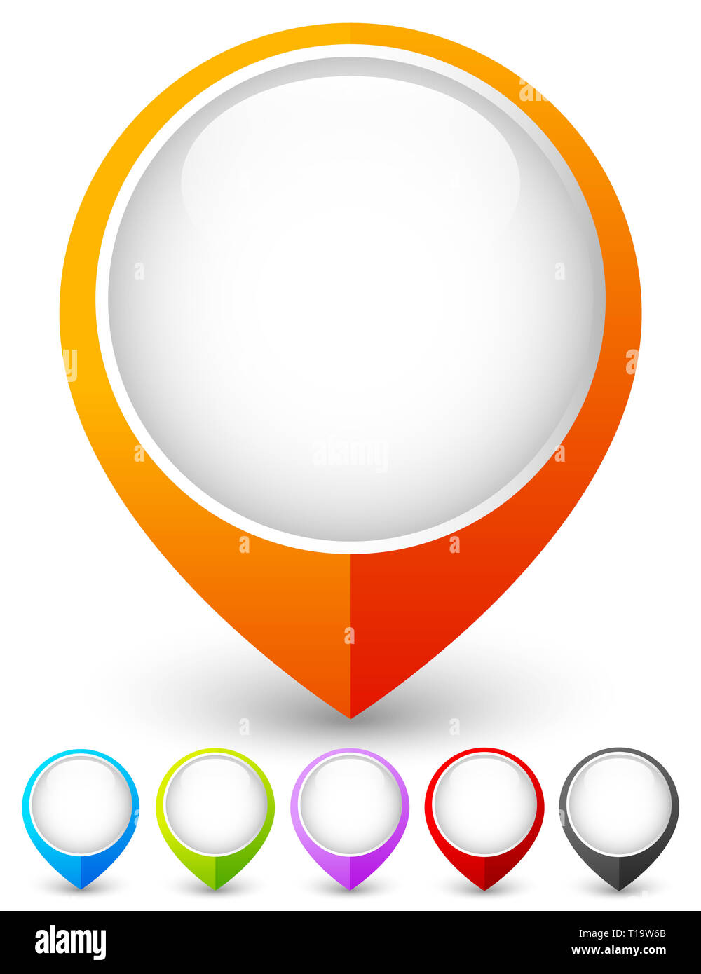 Stylish map markers Stock Photo Alamy