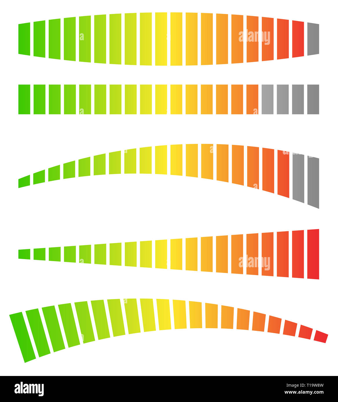 Colored progress bars, progress, strength indicators. vector Stock ...
