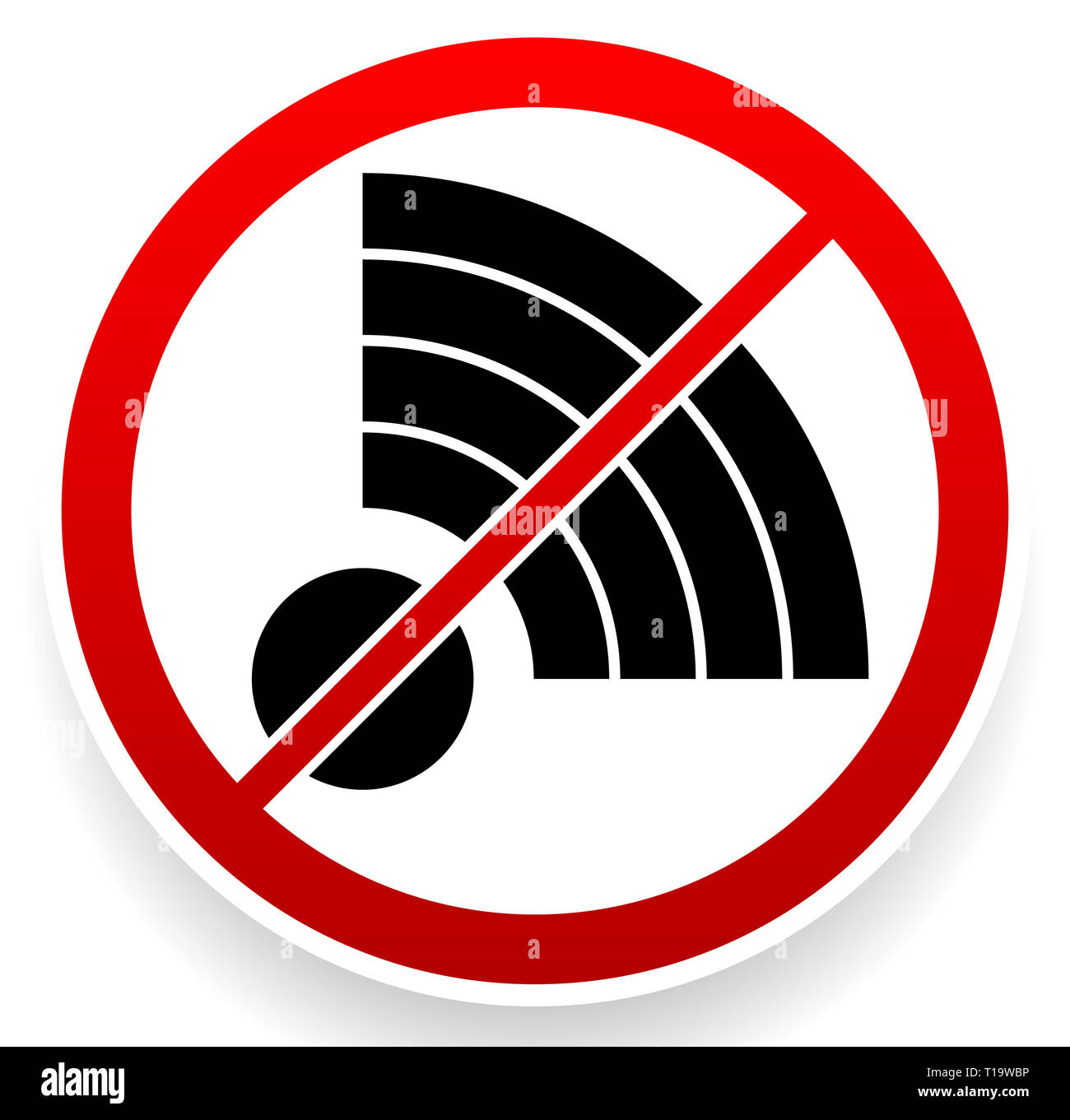 No Signal Sign. Bad antenna, No connection concepts. Jamming