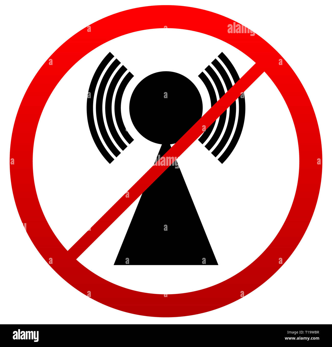 No Signal Sign. Bad antenna, No connection concepts. Jamming