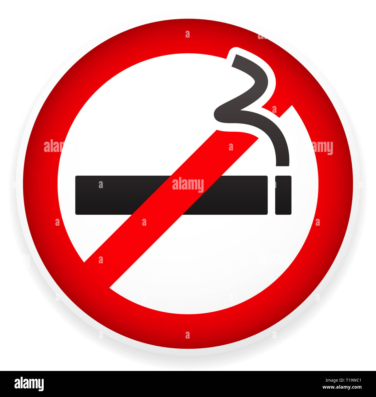Eps 10 vector illustration of No smoking sign isolated on white Stock Photo
