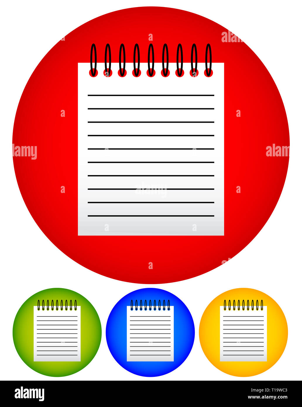 Notebook, copybook, exercise book with ruled, lined page Stock Photo