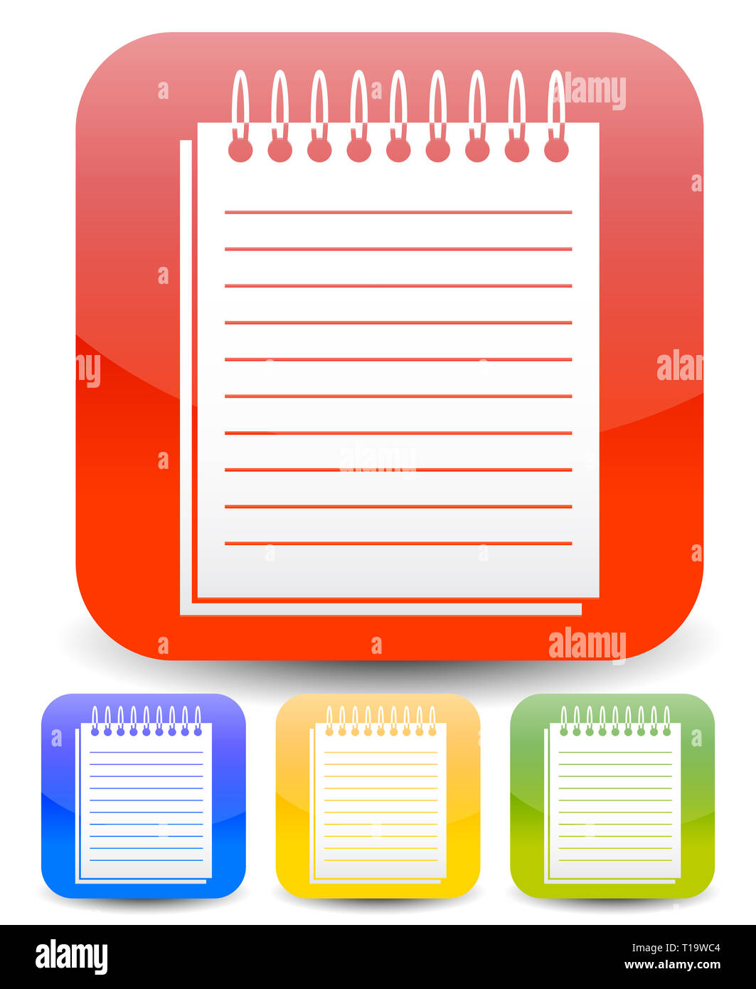 Notebook, copybook, exercise book with ruled, lined page Stock Photo