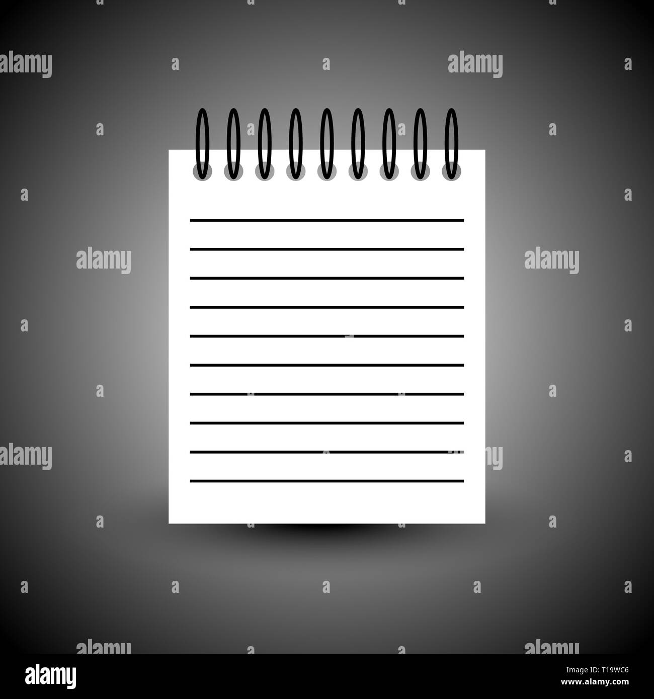 Notebook, copybook, exercise book with ruled, lined page Stock Photo