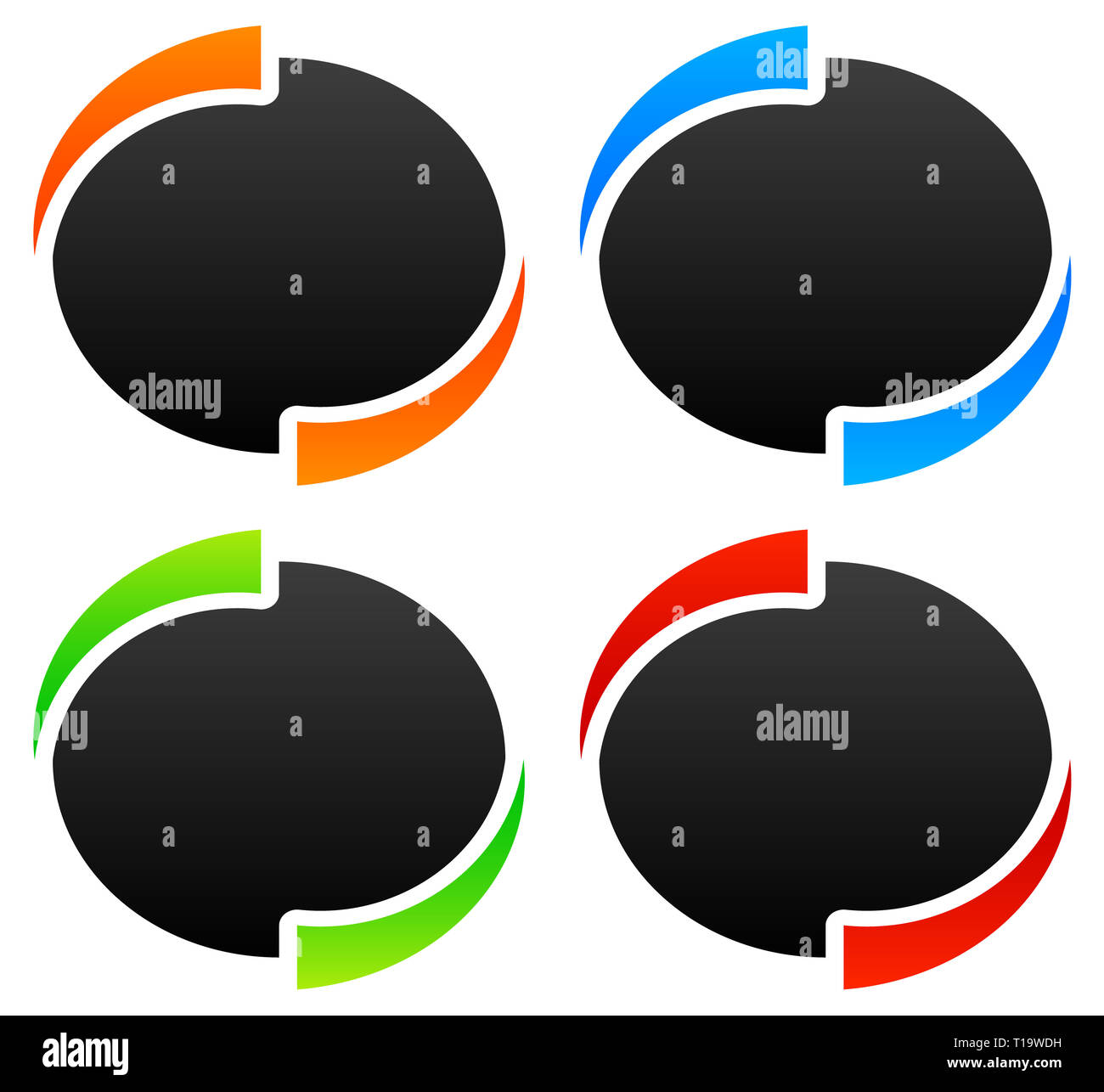 Circle, oval, ellipse design elements / backgrounds. vector graphic