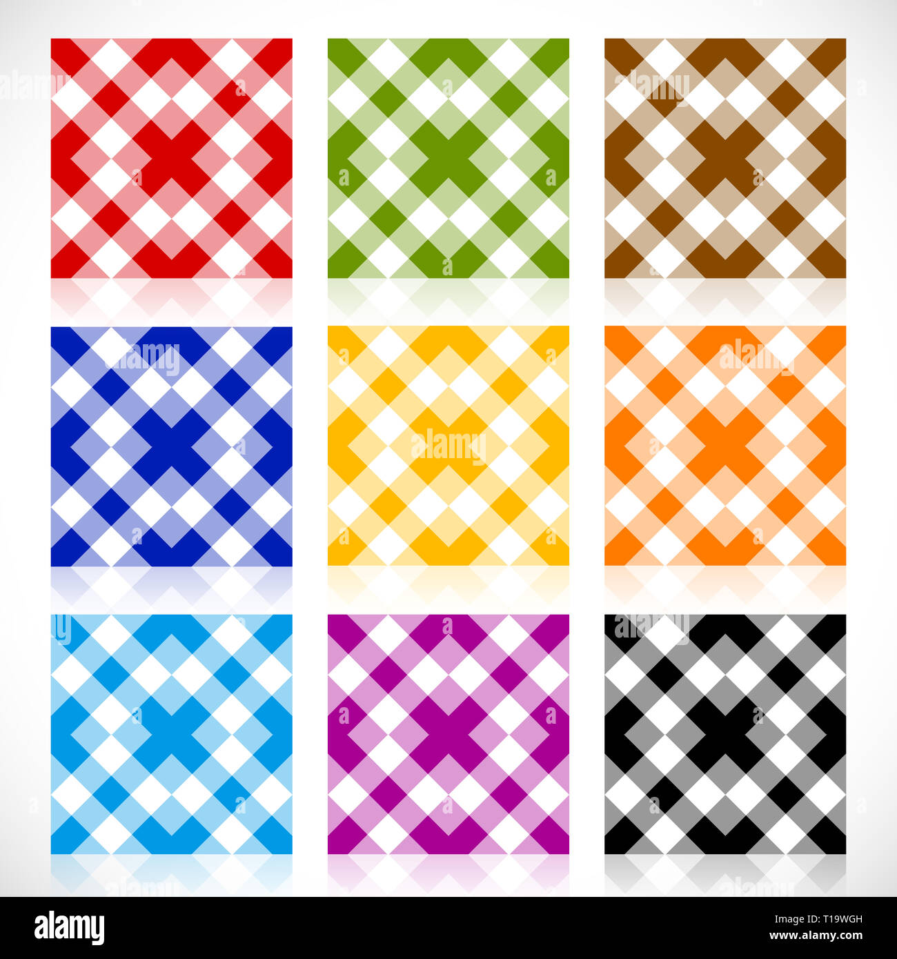 Vector illustration of Set 9 repeatable geometric tile with different ...