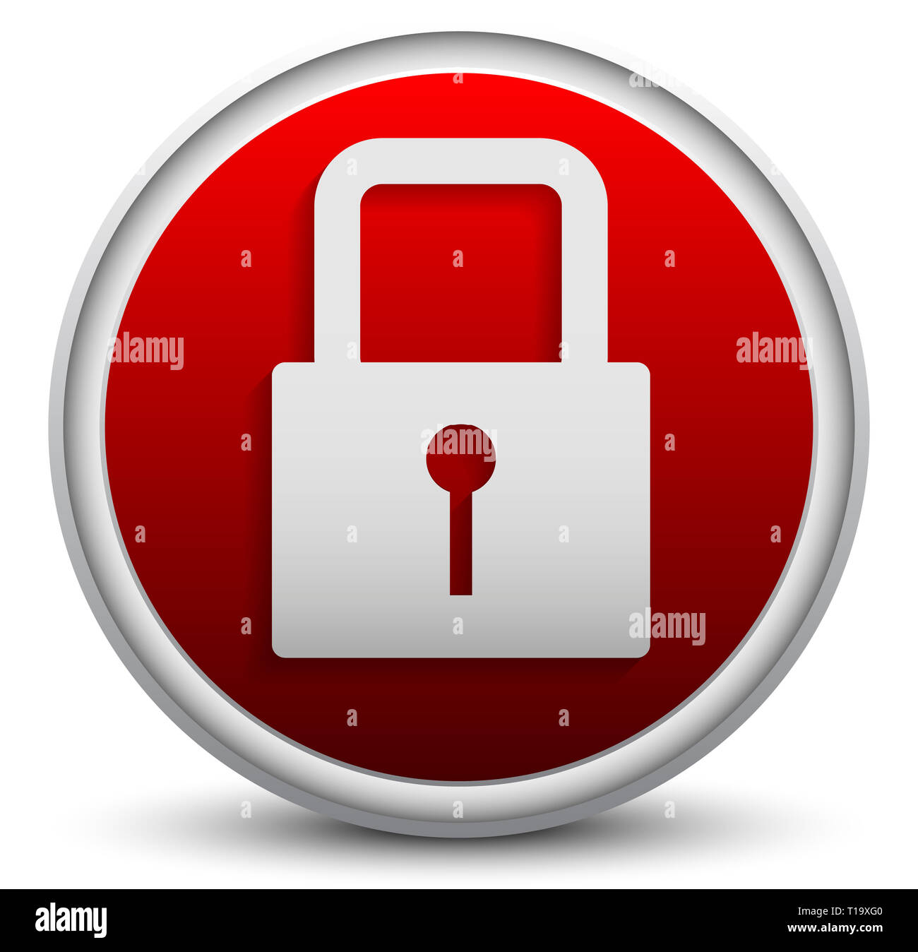 Padlock symbol on stylish background. Stylish red padlock icon Stock
