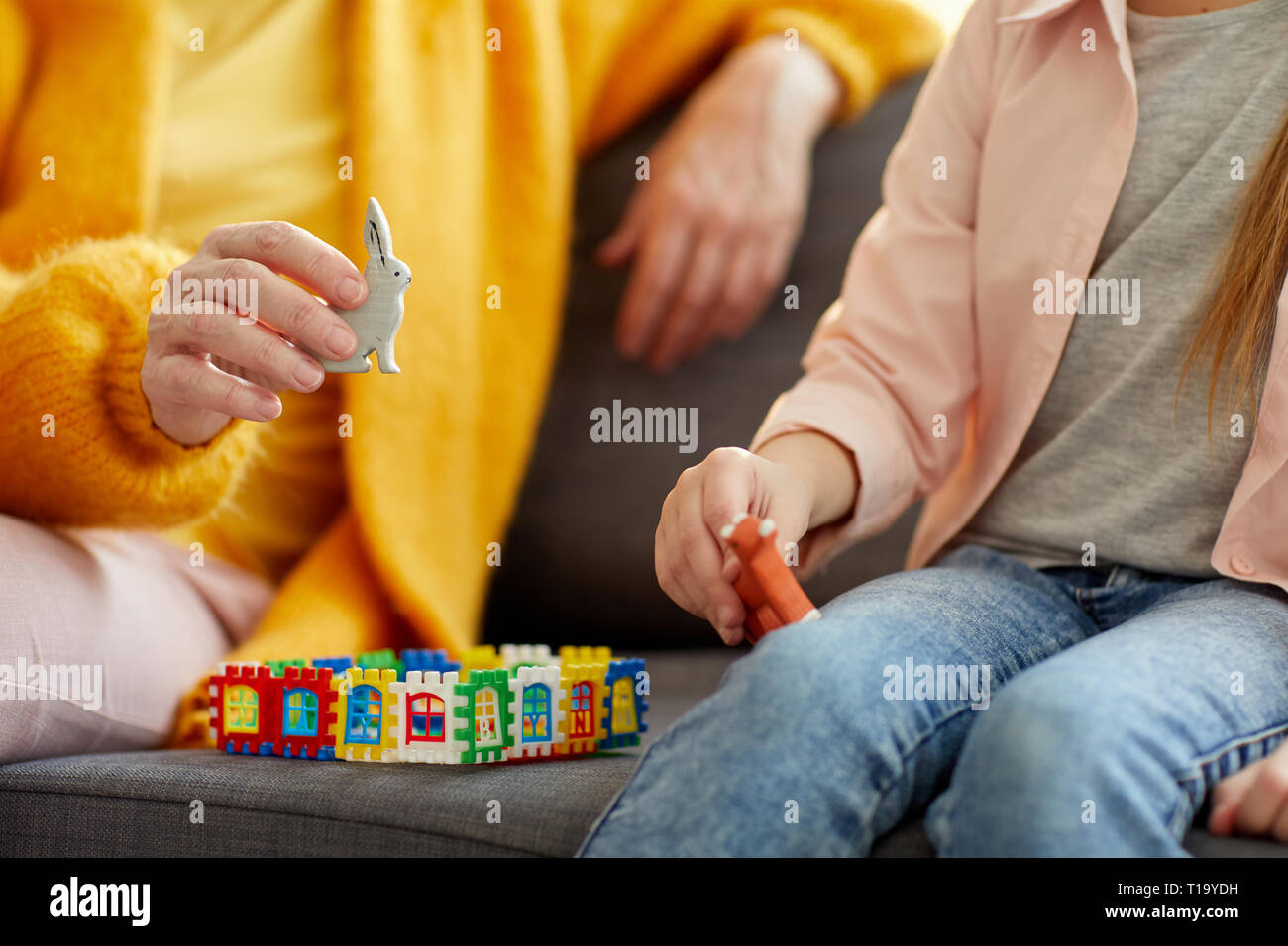 Closeup of Woman Playing with Child Stock Photo