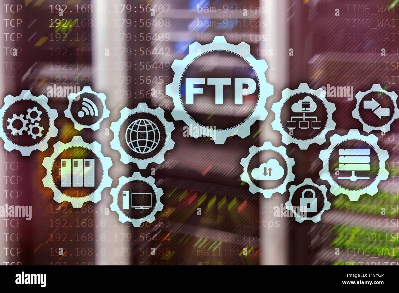 FTP. File Transfer Protocol. Network Transfer data to server on ...