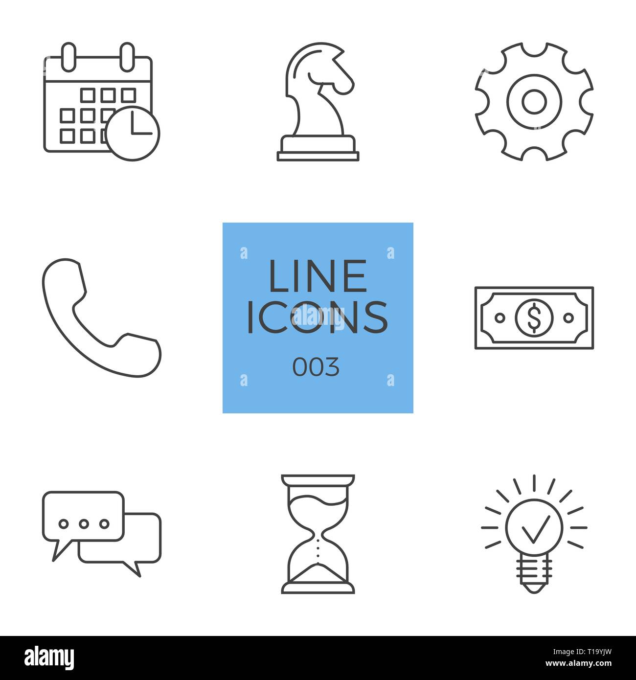 Business Related Vector Line Icons Set. Isolated on White Background ...