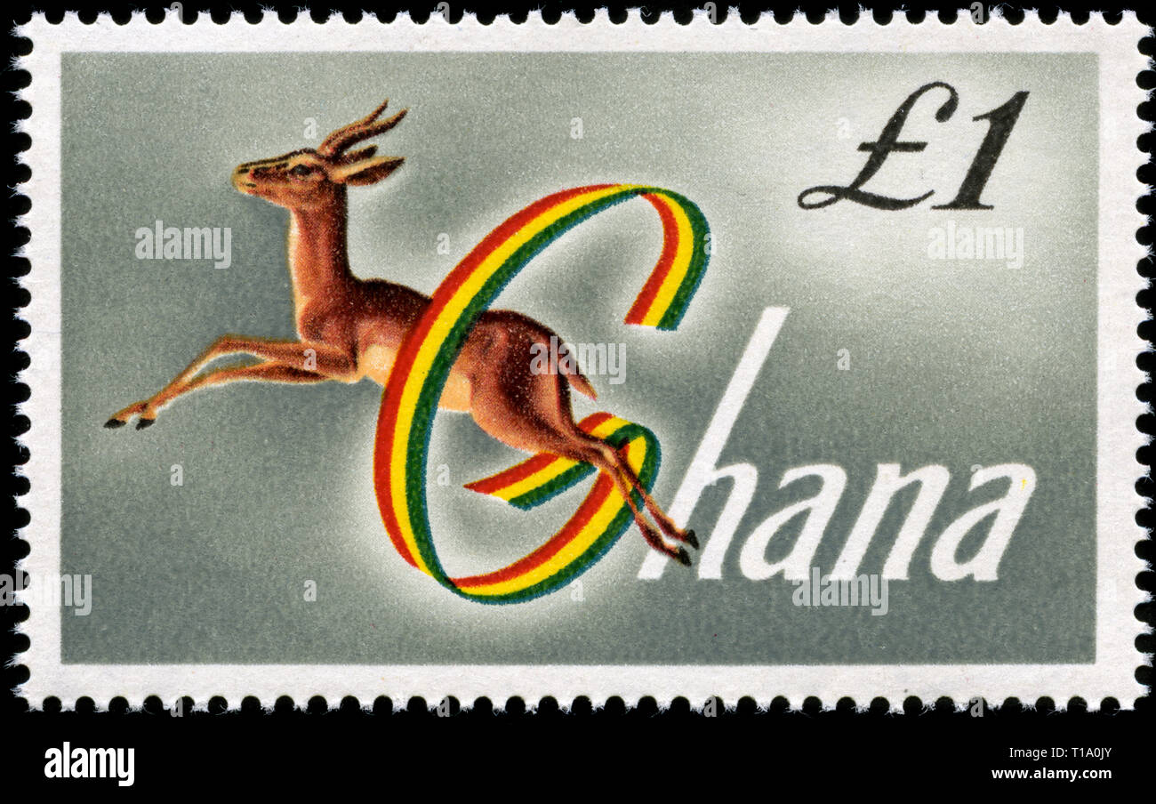 Postage stamp from Ghana in the National Symbols series issued in 1961 Stock Photo