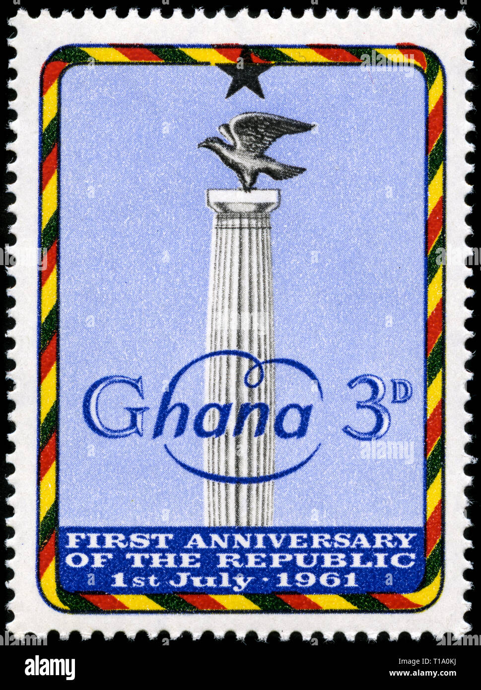 Postage stamp from Ghana in the First anniversary of the Republic series issued in 1961 Stock Photo