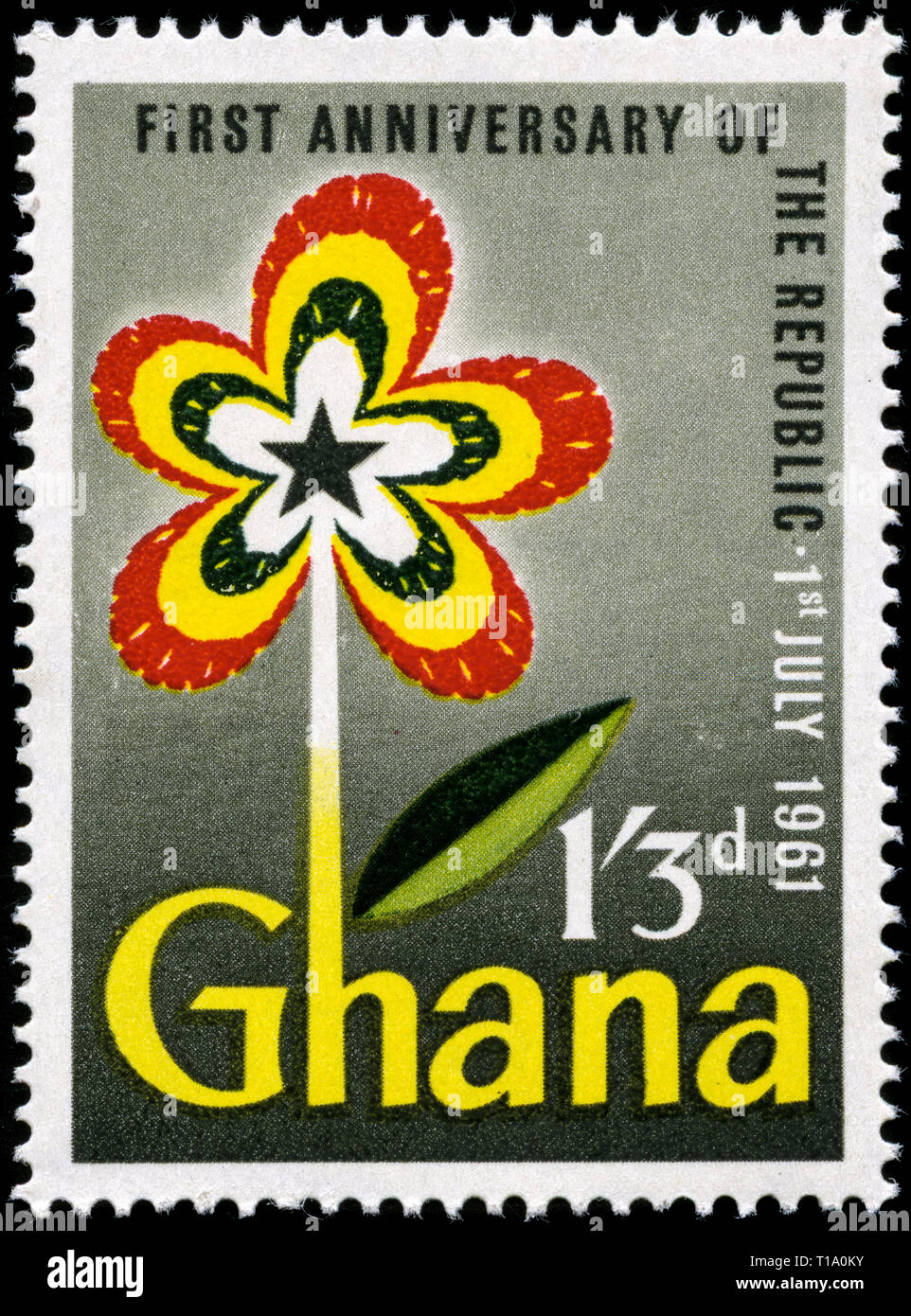 Postage stamp from Ghana in the First anniversary of the Republic series issued in 1961 Stock