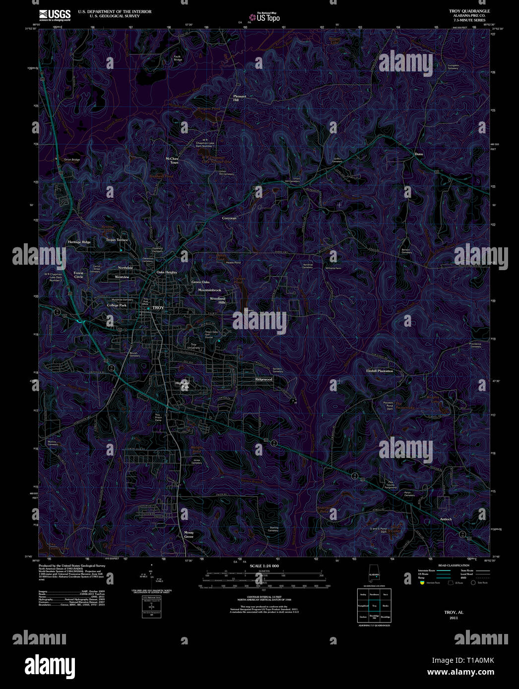 Troy alabama map hires stock photography and images Alamy