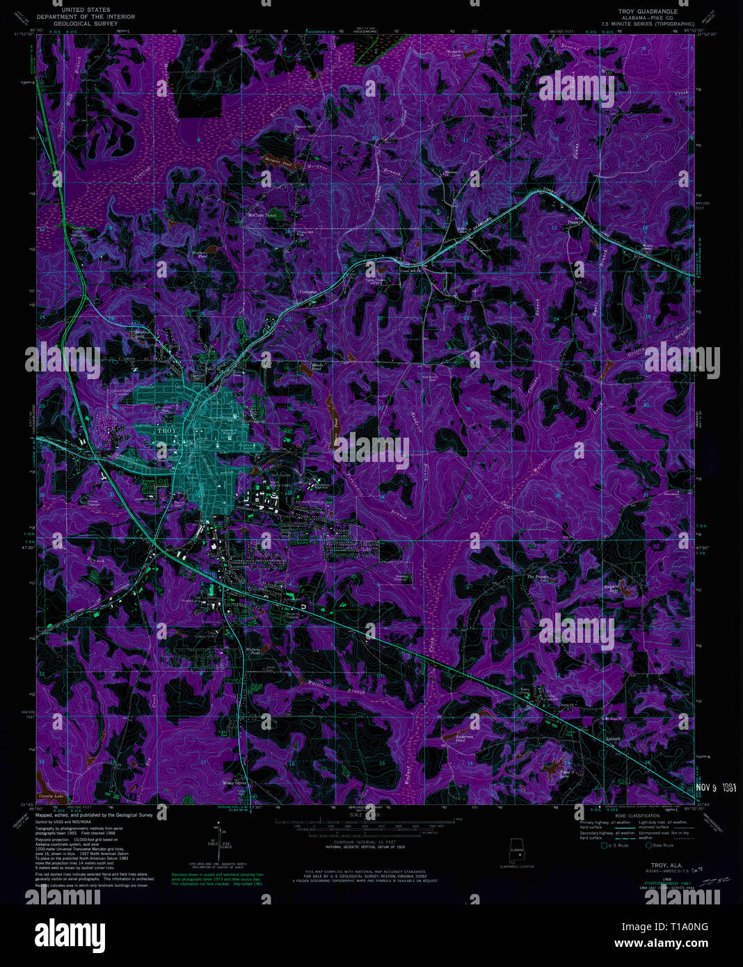 Troy alabama map hires stock photography and images Alamy