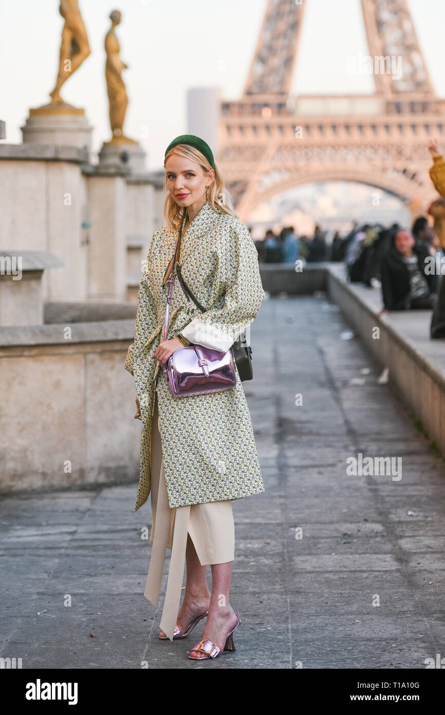 Paris, France - February 27, 2019: Street Style Outfit - Women